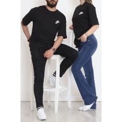 Baskılı Unisex Tişört Siyah - 20212.1778.