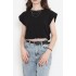 Beli Lastikli Crop Tişört Siyah - 16552.1567.