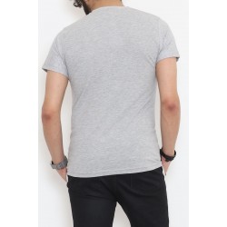 Baskılı Unisex Tişört Gri - 20207.1778.