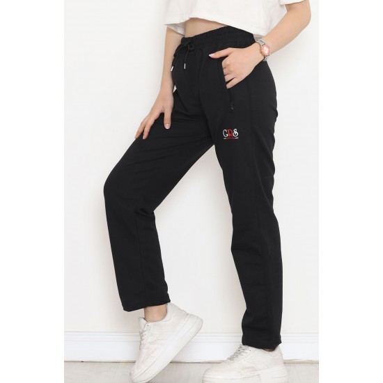 Baskılı Unisex Eşofman Altı Siyah - 9240.1820.