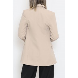 Düğmeli Blazer Ceket Vizon - 354.1247.