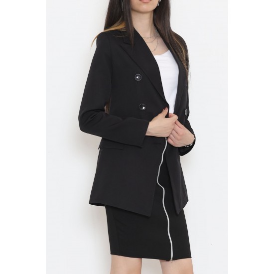 Düğmeli Blazer Ceket Siyah - 354.1247.