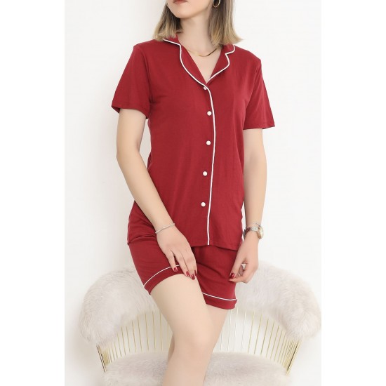 Şortlu Pijama Takımı Bordo - 708.1287.