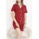 Şortlu Pijama Takımı Bordo - 708.1287.