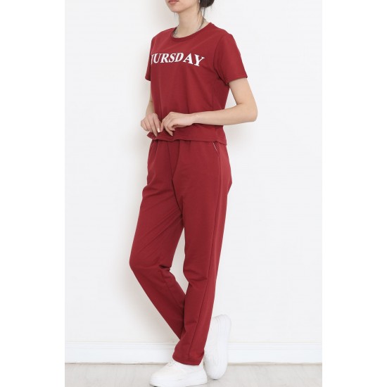 Jogger Eşofman Takımı Bordo - 16601.5238.