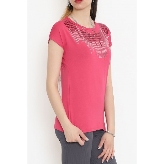 Pul Detaylı Bluz Pembe - 17145.599.