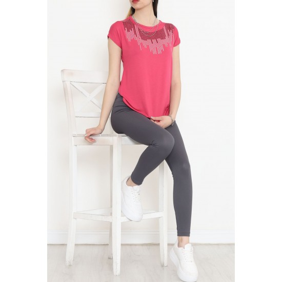 Pul Detaylı Bluz Pembe - 17145.599.