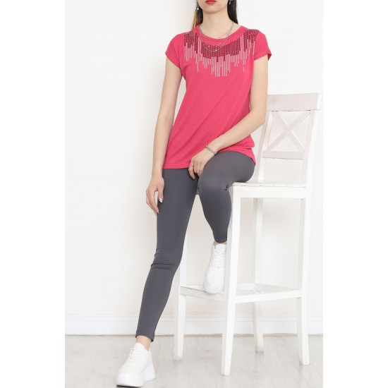 Pul Detaylı Bluz Pembe - 17145.599.