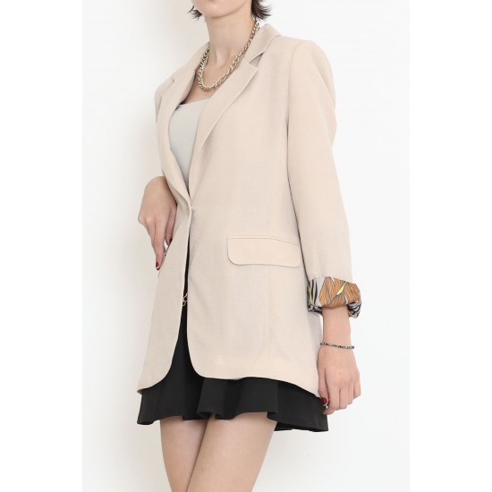 Keten Blazer Ceket Bej - 2115.1322.