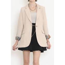 Keten Blazer Ceket Bej - 2115.1322.