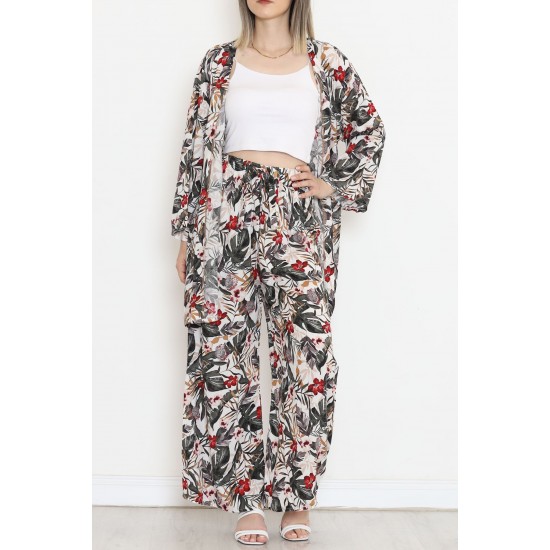 Kimono Takım Yeşilçiçekli - 10553.1095.