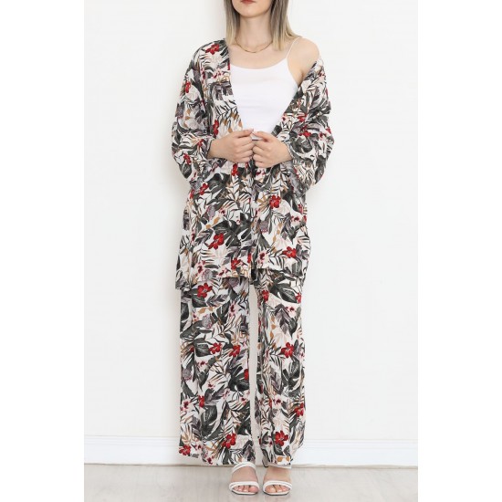 Kimono Takım Yeşilçiçekli - 10553.1095.