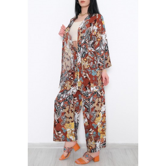 Kimono Takım Bejdesenli - 10553.1095.