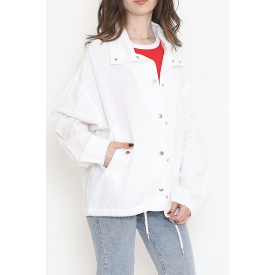 Oversize Ceket Beyaz - 2295.1367.