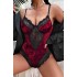 Kadife Bodysuit Gecelik Bordo - 10030.1834.