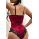 Kadife Bodysuit Gecelik Bordo - 10030.1834.