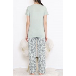 Düğmeli Pijama Takımı Mint - 704.1287.