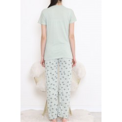 Düğmeli Pijama Takımı Mintlaci - 704.1287.