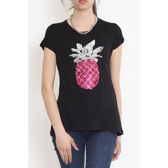 Ananas Pullu Bluz Siyah - 17125.599.