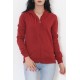 Kapşonlu Fermuarlı Sweat Bordo - 11866.108.