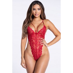 İp Detaylı Şık Bodysuit Kırmızı - 3048.1364.