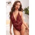 Sırtı İp Detaylı Dantelli Bodysuit Bordo - 3055.1364.