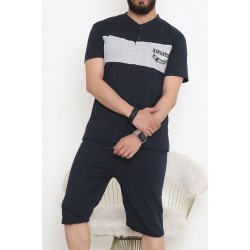 Erkek Şortlu Pijama Takımı Lacivert - 995.1838.