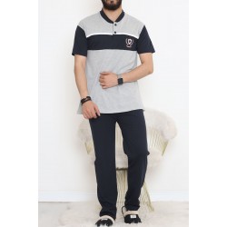 Erkek Pijama Takımı Gri - 985.1838.