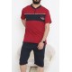 Erkek Şortlu Pijama Takımı Bordo - 995.1838.