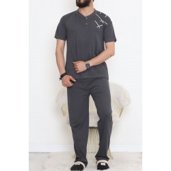 Erkek Pijama Takımı Füme - 930.1838.