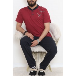 Erkek Pijama Takımı Bordo - 930.1838.