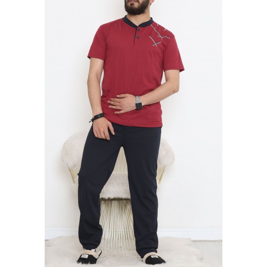 Erkek Pijama Takımı Bordo - 930.1838.