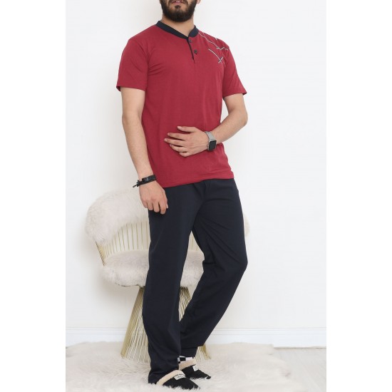 Erkek Pijama Takımı Bordo - 930.1838.