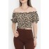 Bel Lastikli Crop Bluz Leopar - 18493.1153.