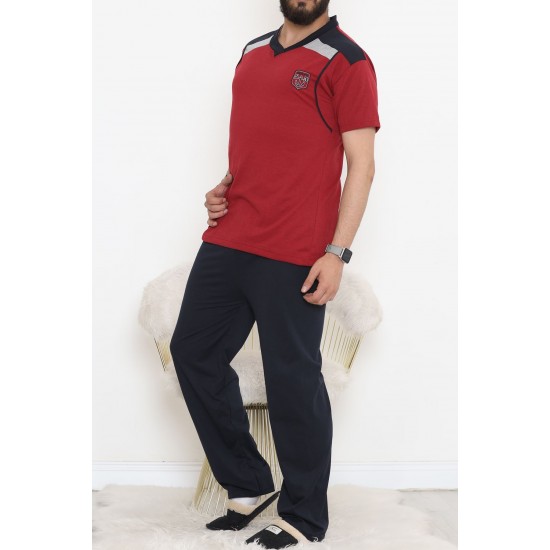 Erkek Pijama Takımı Bordo - 980.1838.