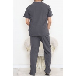 Erkek Pijama Takımı Füme - 915.1838.