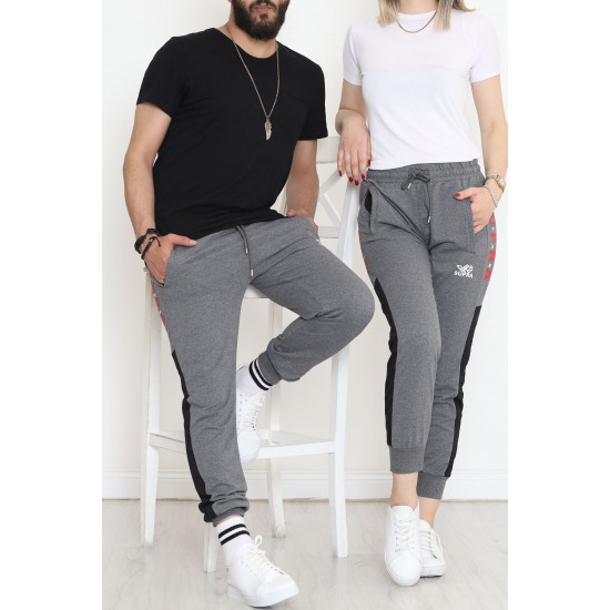 Baskılı Unisex Eşofman Altı Koyugri - 18539.1820.