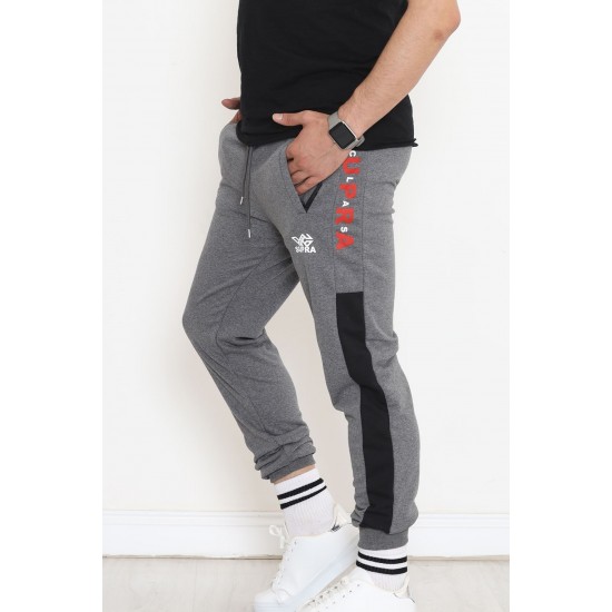 Baskılı Unisex Eşofman Altı Koyugri - 18539.1820.