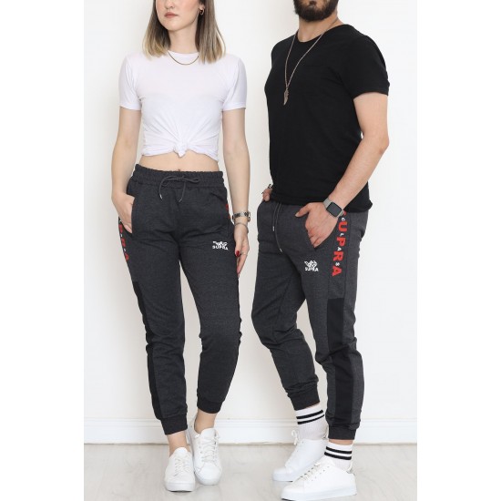 Baskılı Unisex Eşofman Altı Füme - 18539.1820.