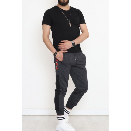 Baskılı Unisex Eşofman Altı Füme - 18539.1820.