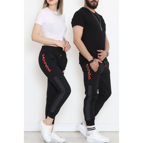 Baskılı Unisex Eşofman Altı Siyah - 18539.1820.