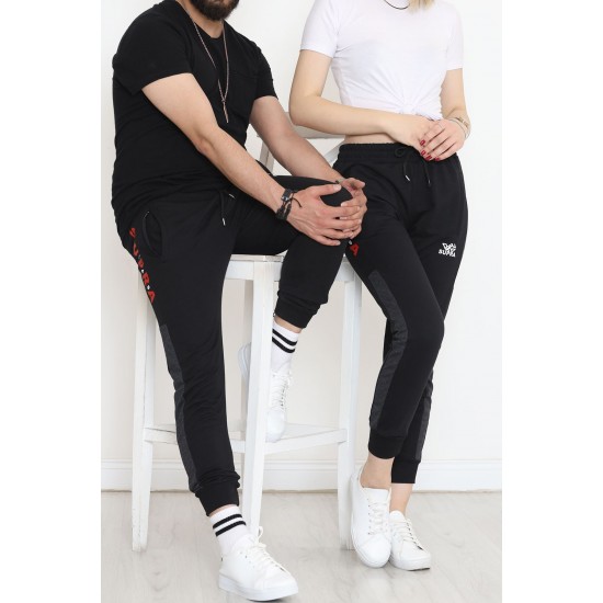 Baskılı Unisex Eşofman Altı Siyah - 18539.1820.