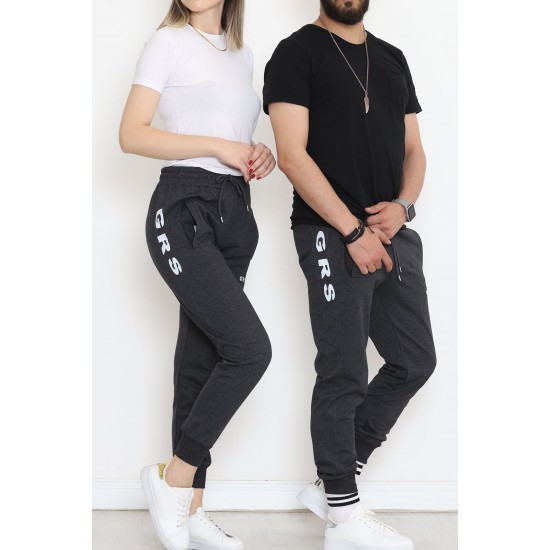 Baskılı Unisex Eşofman Altı Füme - 18537.1820.