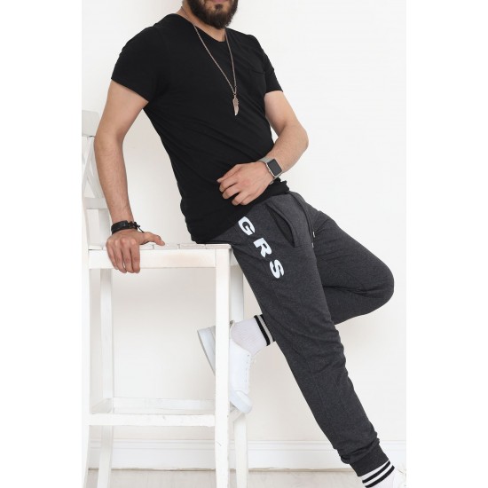 Baskılı Unisex Eşofman Altı Füme - 18537.1820.