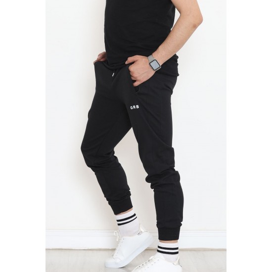 Baskılı Unisex Eşofman Altı Siyah - 18537.1820.