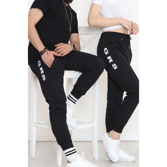 Baskılı Unisex Eşofman Altı Siyah - 18537.1820.