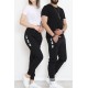 Baskılı Unisex Eşofman Altı Siyah - 18537.1820.