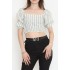 Çizgili Crop Bluz Hakibeyaz - 18423.631.