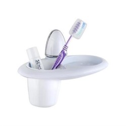 BUFFER® Diş Fırçası ve Diş Macunu Kutusu Tutacağı Plastik Beyaz Fırçalık