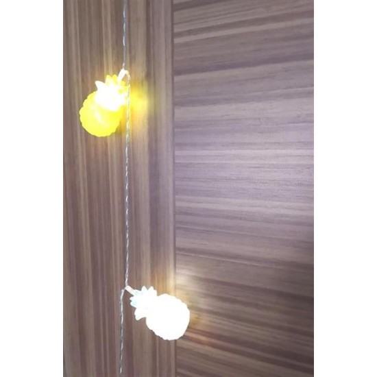 BUFFER® Karışık Renk Dekoratif Ananas Dolama 10’lu Şerit Led Işık Zinciri